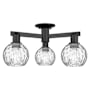 Innovations Lighting Athens Water Glass 3 Light 24" Wide Semi-Flush Ceiling Fixture Matte Black / Clear Water Glass