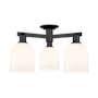 Innovations Lighting Bella 3 Light 23" Wide Semi-Flush Ceiling Fixture Matte Black / White