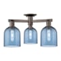 Innovations Lighting Bella 3 Light 23" Wide Semi-Flush Ceiling Fixture Oil Rubbed Bronze / Blue