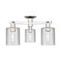 Innovations Lighting Cobbleskill 3 Light 23" Wide Semi-Flush Ceiling Fixture Polished Nickel / Clear