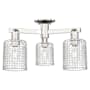 Innovations Lighting Cobbleskill 3 Light 23" Wide Semi-Flush Ceiling Fixture Polished Nickel / Clear Basket Weave