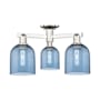 Innovations Lighting Bella 3 Light 23" Wide Semi-Flush Ceiling Fixture Polished Nickel / Blue