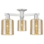 Innovations Lighting Cobbleskill 3 Light 23" Wide Semi-Flush Ceiling Fixture Brushed Satin Nickel / Mercury