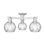 Innovations Lighting Athens Water Glass 3 Light 24" Wide Semi-Flush Ceiling Fixture Brushed Satin Nickel / Clear Water Glass