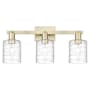 Innovations Lighting Cobbleskill 3 Light 24" Wide Vanity Light Antique Brass / Deco Swirl