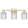 Innovations Lighting Cobbleskill 3 Light 24" Wide Vanity Light Antique Brass / Clear