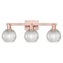 Innovations Lighting Athens 3 Light 25" Wide Vanity Light Antique Copper / Clear Basketweave