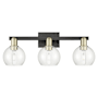 Innovations Lighting Athens 3 Light 25" Wide Vanity Light Black Antique Brass / Clear