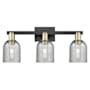 Innovations Lighting Caledonia 3 Light 24" Wide Vanity Light Black Antique Brass / Charcoal