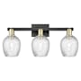 Innovations Lighting Salina 3 Light 25" Wide Vanity Light Black Antique Brass / Clear Spiral Fluted