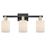 Innovations Lighting Hadley 3 Light 24" Wide Vanity Light Black Antique Brass / Matte White