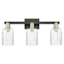 Innovations Lighting Hadley 3 Light 24" Wide Vanity Light Black Antique Brass / Clear