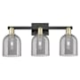 Innovations Lighting Bella 3 Light 25" Wide Vanity Light Black Antique Brass / Light Smoke