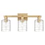 Innovations Lighting Cobbleskill 3 Light 24" Wide Vanity Light Brushed Brass / Deco Swirl