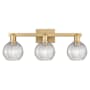 Innovations Lighting Athens 3 Light 25" Wide Vanity Light Brushed Brass / Clear Basketweave