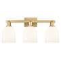 Innovations Lighting Bella 3 Light 25" Wide Vanity Light Brushed Brass / White