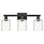 Innovations Lighting Cobbleskill 3 Light 24" Wide Vanity Light Matte Black / Deco Swirl
