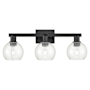 Innovations Lighting Athens 3 Light 25" Wide Vanity Light Matte Black / Clear