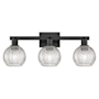 Innovations Lighting Athens 3 Light 25" Wide Vanity Light Matte Black / Clear Basketweave
