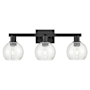 Innovations Lighting Athens 3 Light 25" Wide Vanity Light Matte Black / Seedy