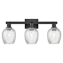 Innovations Lighting Salina 3 Light 25" Wide Vanity Light Matte Black / Clear Spiral Fluted
