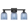 Innovations Lighting Bella 3 Light 25" Wide Vanity Light Matte Black / Blue
