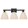 Innovations Lighting Natural Ballston Dome 3 Light 26" Wide Vanity Light Matte Black / Natural