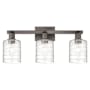 Innovations Lighting Cobbleskill 3 Light 24" Wide Vanity Light Oil Rubbed Bronze / Deco Swirl