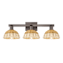 Innovations Lighting Natural Ballston Dome 3 Light 26" Wide Vanity Light Oil Rubbed Bronze / Natural