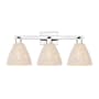Innovations Lighting Natural Ballston Dome 3 Light 26" Wide Vanity Light Polished Chrome / Natural