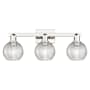 Innovations Lighting Athens 3 Light 25" Wide Vanity Light Polished Nickel / Clear Basketweave