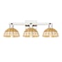 Innovations Lighting Natural Ballston Dome 3 Light 26" Wide Vanity Light Polished Nickel / Natural