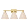 Innovations Lighting Natural Ballston Dome 3 Light 26" Wide Vanity Light Satin Gold / Natural