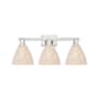 Innovations Lighting Natural Ballston Dome 3 Light 26" Wide Vanity Light Brushed Satin Nickel / Natural