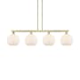 Innovations Lighting Athens 4 Light 53" Wide Linear Pendant Antique Brass / Matte White