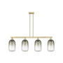 Innovations Lighting Brookhaven Cloche 4 Light 48" Wide Linear Pendant Antique Brass / Slate