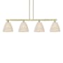 Innovations Lighting Bristol Natural 4 Light 52" Wide Linear Pendant Antique Brass / Natural