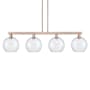 Innovations Lighting Athens 4 Light 53" Wide Linear Pendant Antique Copper / Seedy