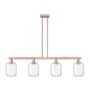Innovations Lighting Preston 4 Light 48" Wide Linear Pendant Antique Copper / Clear