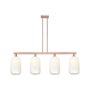 Innovations Lighting Brookhaven Cloche 4 Light 48" Wide Linear Pendant Antique Copper / Opal
