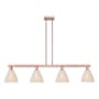 Innovations Lighting Natural Ballston Dome 4 Light 48" Wide Linear Pendant Antique Copper / Natural