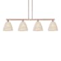 Innovations Lighting Bristol Natural 4 Light 52" Wide Linear Pendant Antique Copper / Natural