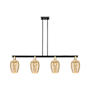 Innovations Lighting Preston 4 Light 48" Wide Linear Pendant Black Antique Brass / Mercury