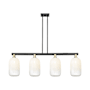 Innovations Lighting Brookhaven Cloche 4 Light 48" Wide Linear Pendant Black Antique Brass / Opal