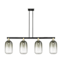 Innovations Lighting Brookhaven Cloche 4 Light 48" Wide Linear Pendant Black Antique Brass / Slate