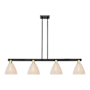 Innovations Lighting Natural Ballston Dome 4 Light 48" Wide Linear Pendant Black Antique Brass / Natural