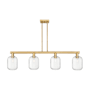 Innovations Lighting Preston 4 Light 48" Wide Linear Pendant Brushed Brass / Clear