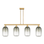 Innovations Lighting Brookhaven Cloche 4 Light 48" Wide Linear Pendant Brushed Brass / Slate
