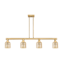 Innovations Lighting Bridal Veil 4 Light 48" Wide Linear Pendant Brushed Brass / Mercury