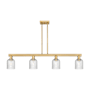 Innovations Lighting Bridal Veil 4 Light 48" Wide Linear Pendant Brushed Brass / Seedy